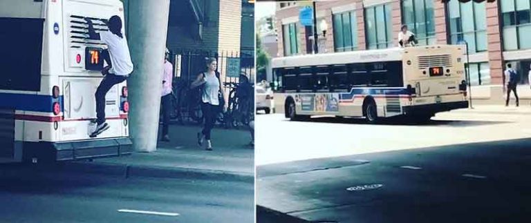 Nekad! Pria di Atas Bus Duduk Tenang Sambil Merokok