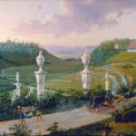 COLLECTIE_TROPENMUSEUM_Olieverfschildering_voorstellend_de_grote_postweg_bij_Buitenzorg_TMnr_1012-1