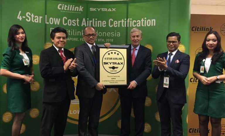 Pertama di Asia, Citilink Raih “Four Stars Low Cost Airline” dari Skytrax