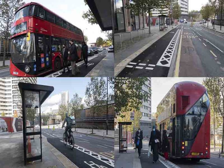 Unik, London Buat Jalur Sepeda di antara Halte dan Jalur Bus
