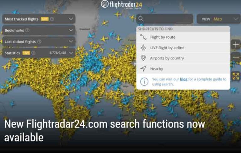 Flightradar24.com Rilis Fitur Search Baru, Ini Detailnya