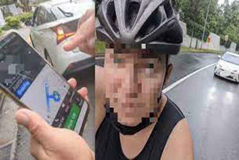 Pengemudi Grab Hentikan Kendaraan di Jalan, Pengendara Sepeda Mengeluh dan Kena Batunya